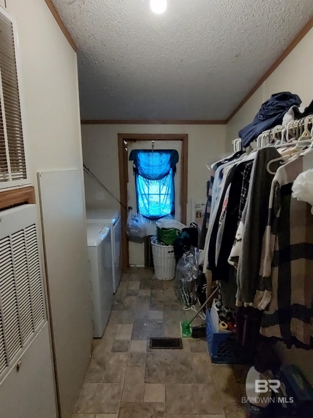 interior space with washing machine and dryer