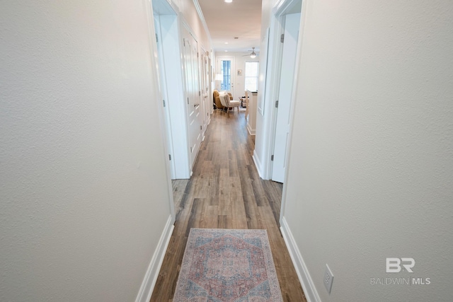 corridor featuring light hardwood / wood-style floors