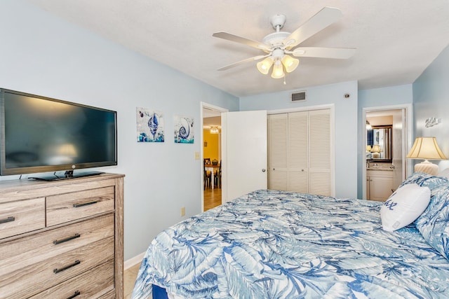 24160 Perdido Beach Blvd Unit 2073, Orange Beach, AL 36561 - bedroom with ceiling fan and a closet