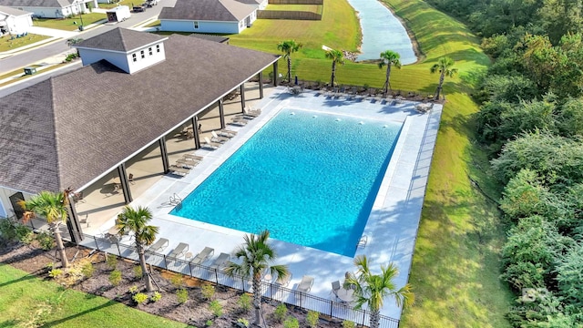 22120 Early Dawn Cir, Foley, AL 36535 - view of pool with a patio and fence