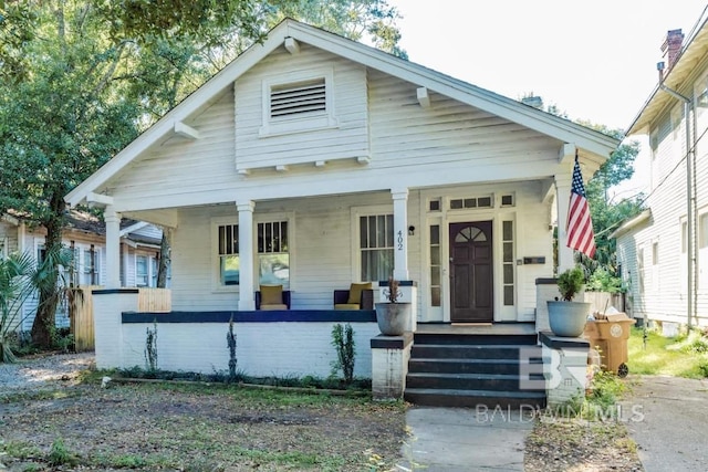 bungalow featuring a porch