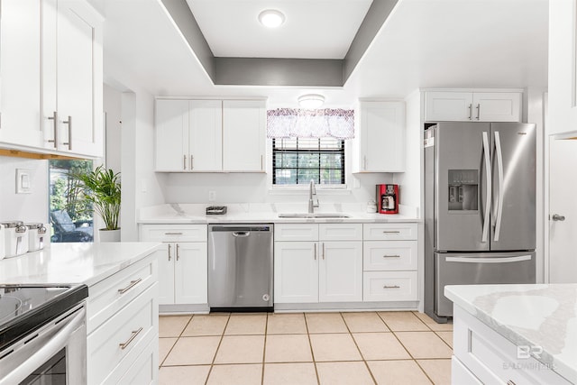 kitchen featuring white cabinetry, sink, and stainless steel appliances