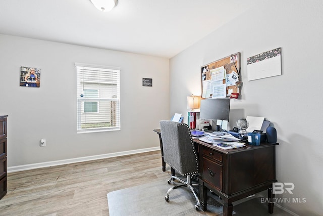 office featuring light hardwood / wood-style floors