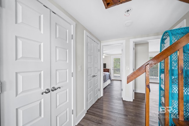 entrance foyer featuring dark hardwood / wood-style floors