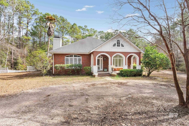 view of front of property with a porch