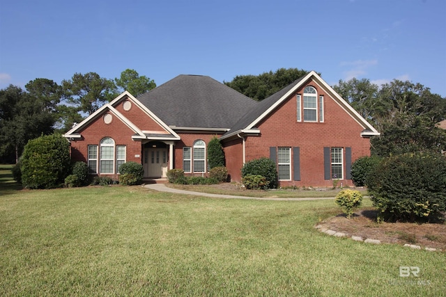 front facade featuring a front yard