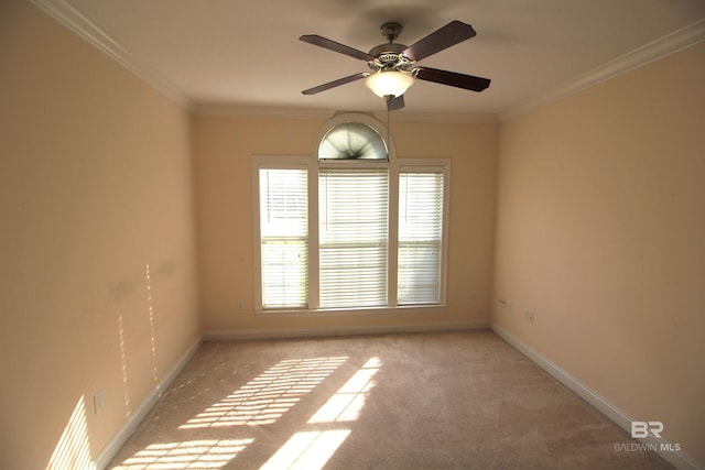 306 S Tee Dr, Fairhope, AL 36532 - carpeted spare room with crown molding and ceiling fan