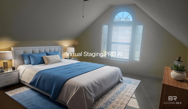 306 S Tee Dr, Fairhope, AL 36532 - bedroom with lofted ceiling and baseboards