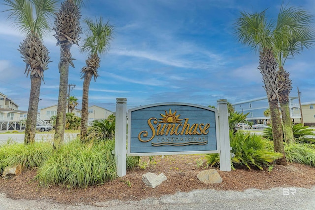 view of community sign