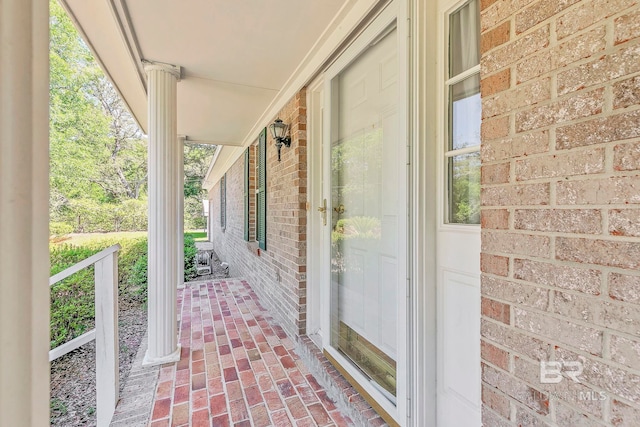 view of patio with a porch