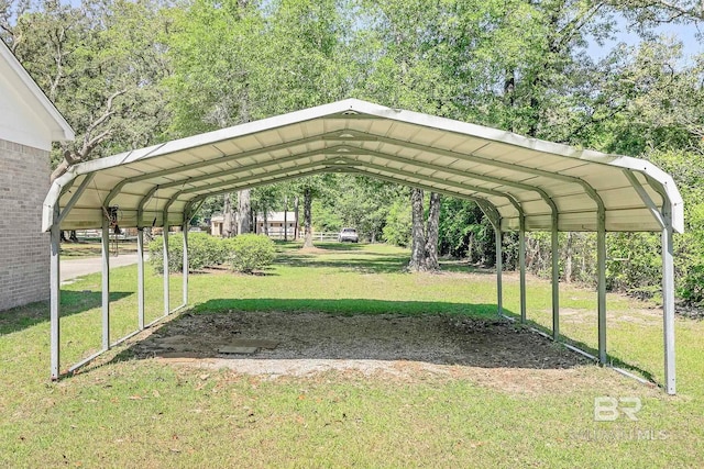 view of parking / parking lot featuring a detached carport