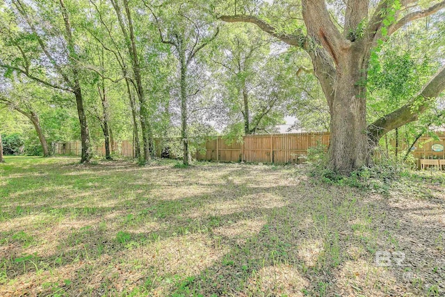 view of yard featuring fence