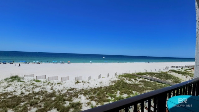 water view featuring a beach view