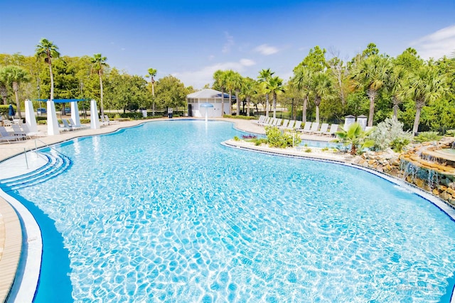 community pool featuring a patio area