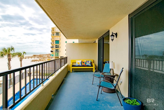 balcony with a water view