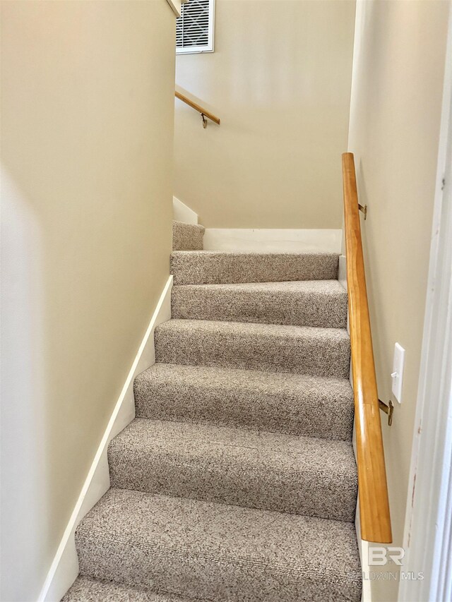 stairs with baseboards