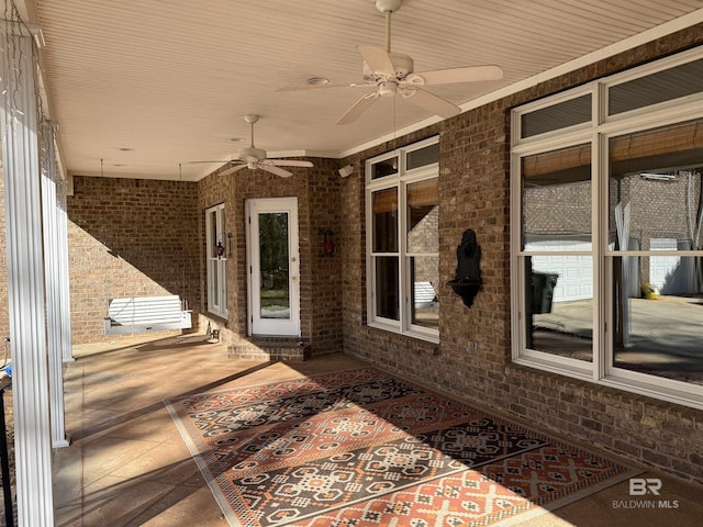 view of patio / terrace with ceiling fan