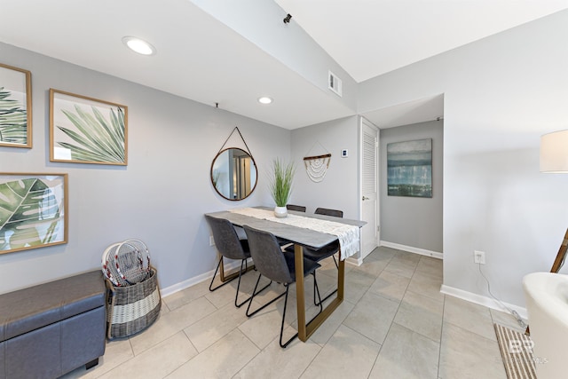 view of tiled dining area