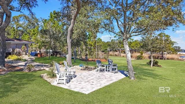 view of yard featuring a patio area