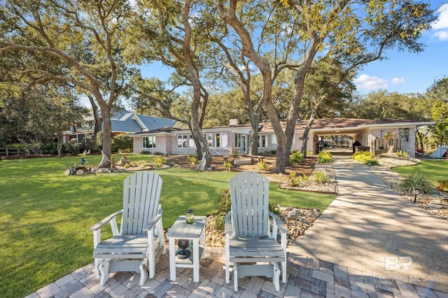 view of patio with a carport