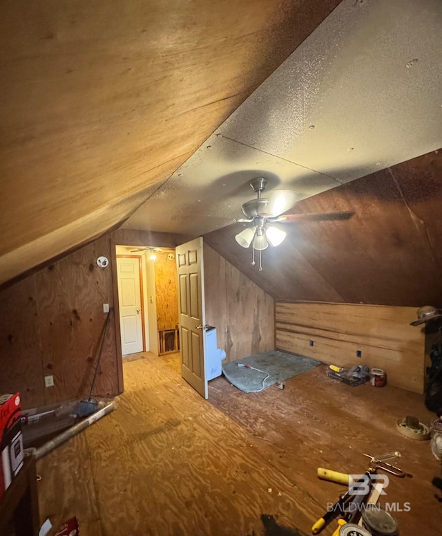 bonus room with lofted ceiling