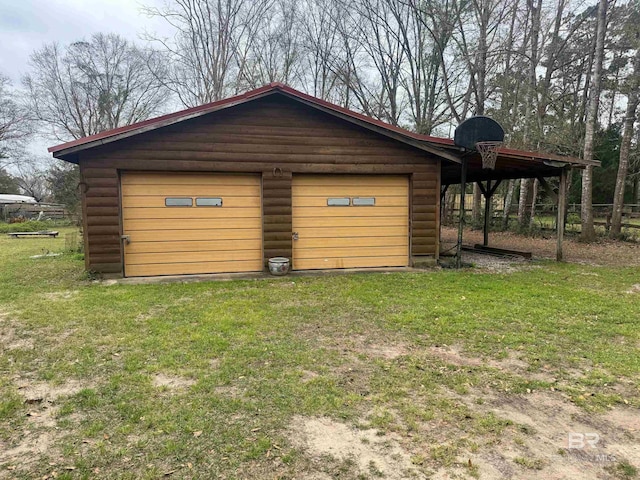 view of outbuilding with fence and an outdoor structure