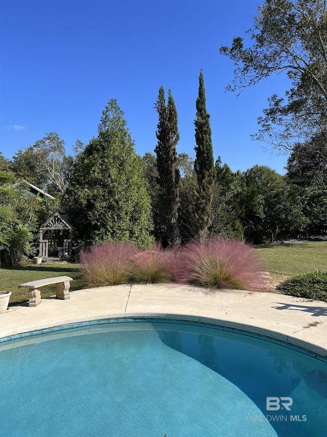 view of pool featuring a gazebo