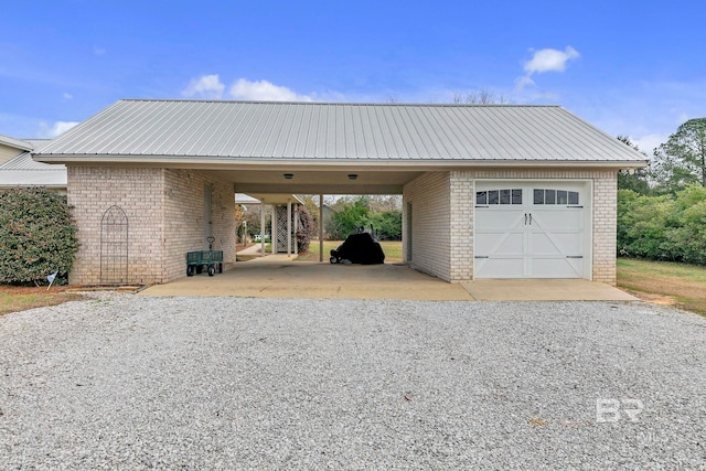 view of garage