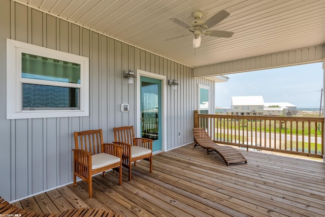 deck with ceiling fan