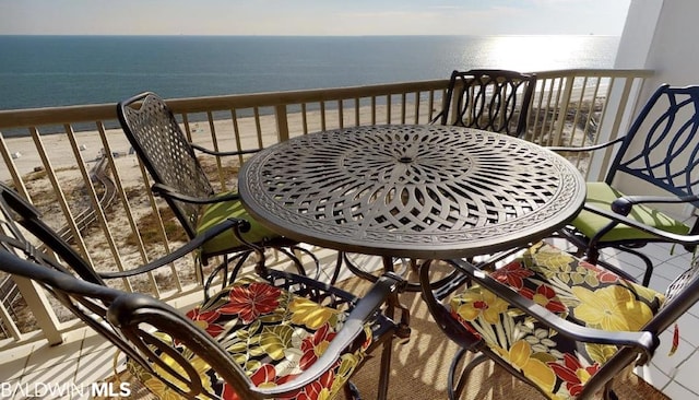 balcony with a water view