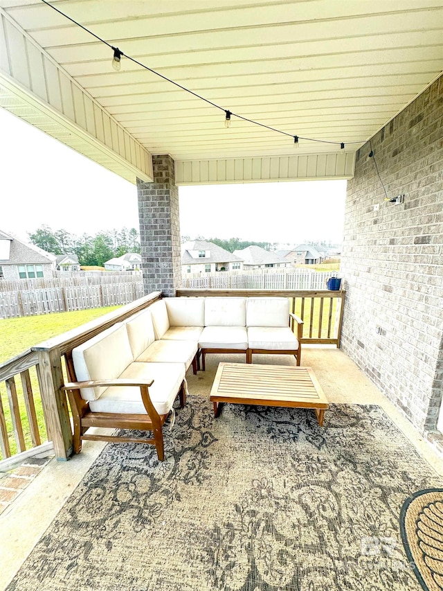 view of patio featuring an outdoor living space