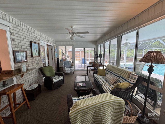 1052 Orlando Dr, Foley, AL 36535 - sunroom featuring a ceiling fan, plenty of natural light, and an outdoor hangout area