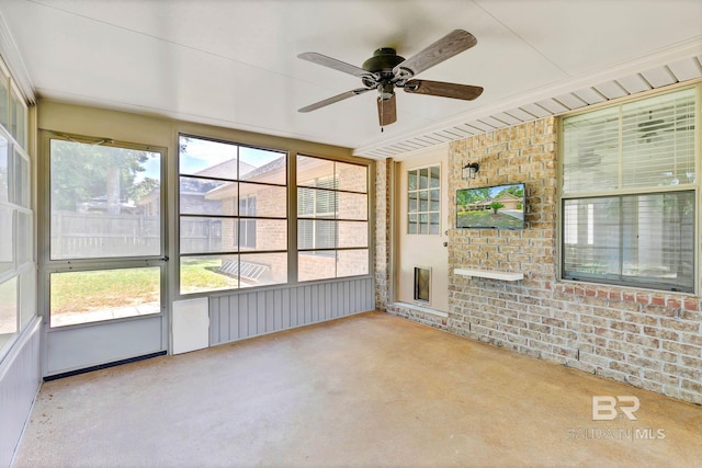 28165 Turkey Branch Dr, Daphne, AL 36526 - unfurnished sunroom featuring a ceiling fan