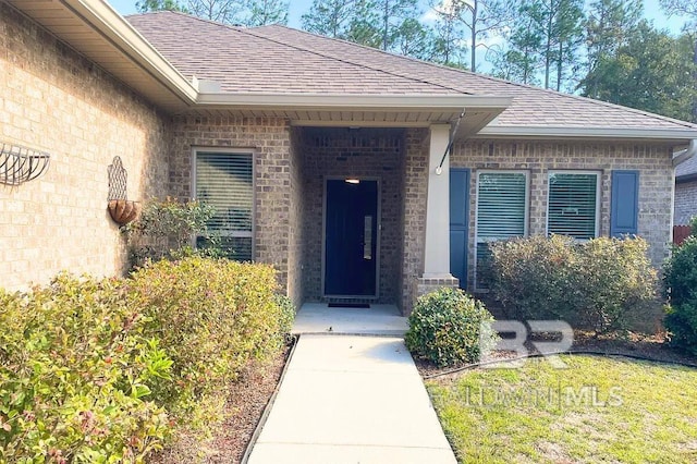 31820 Calder Ct, Spanish Fort, AL 36527 - property entrance with a shingled roof and brick siding