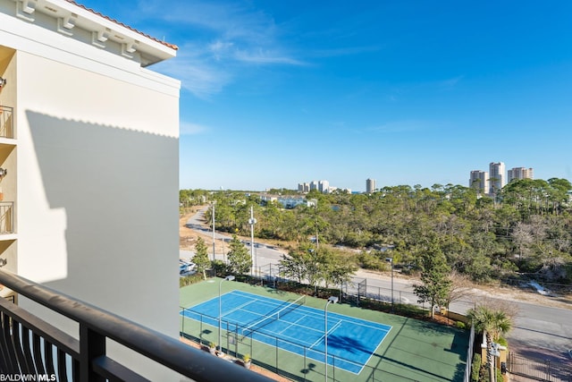 exterior space with tennis court