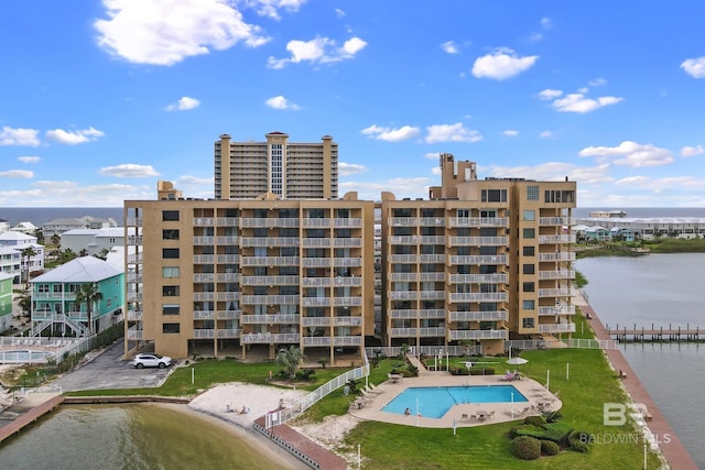 view of property featuring a water view