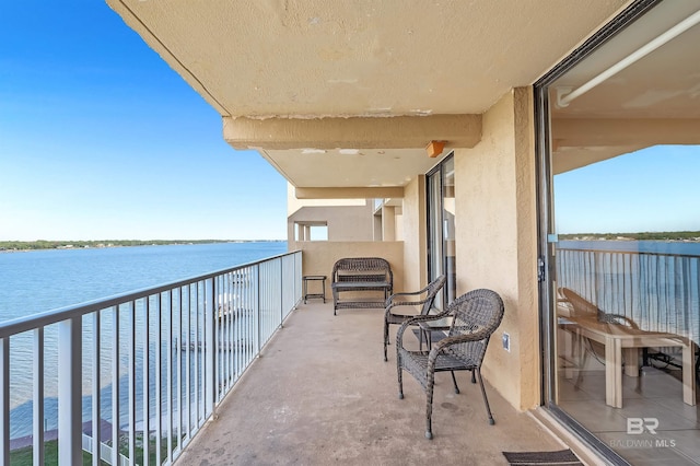 balcony with a water view