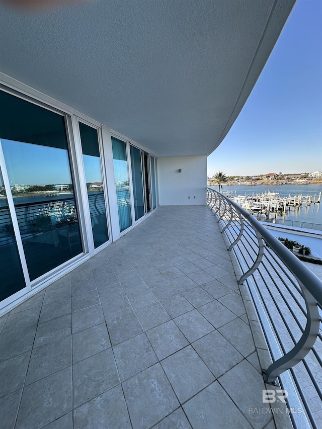 balcony with a water view