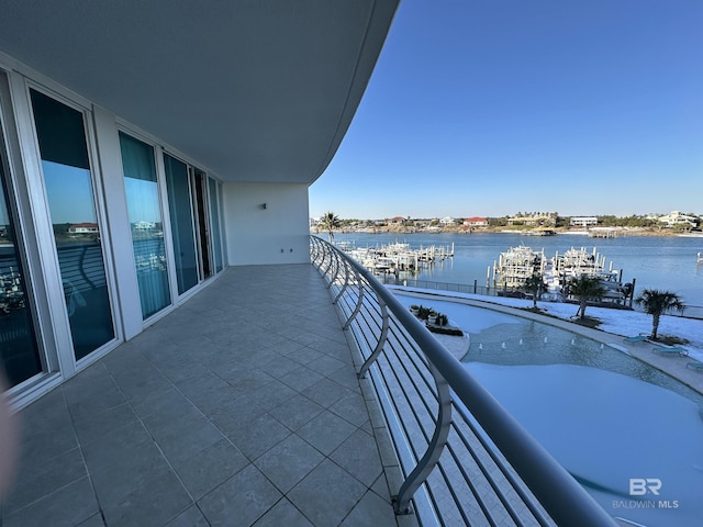 balcony with a water view