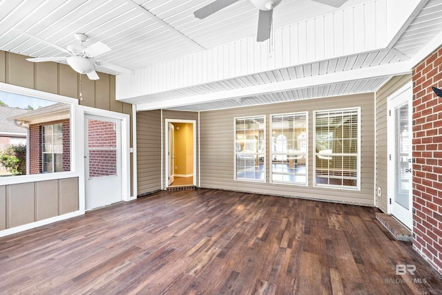 view of unfurnished sunroom