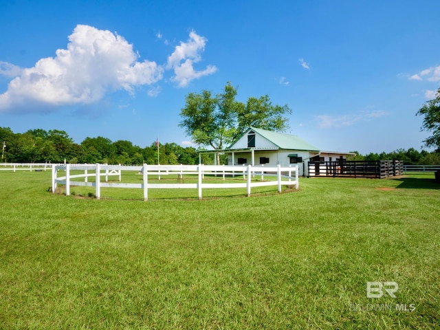 24235 County Road 87, Robertsdale, AL 36567 - view of yard with an exterior structure, an outdoor structure, and a rural view