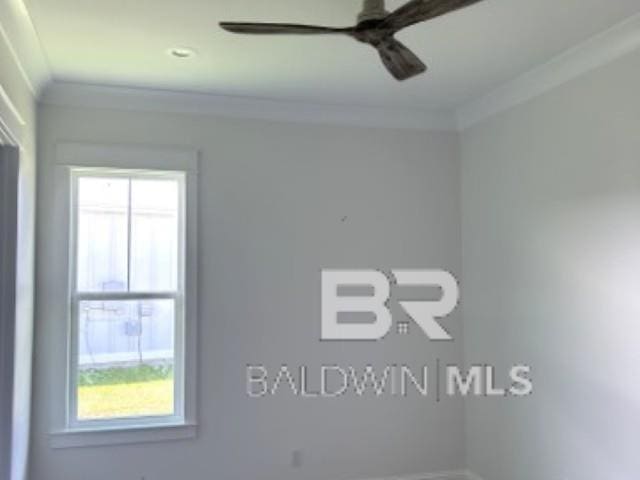 1257 Dorado Way, Gulf Shores, AL 36542 - spare room with ceiling fan and ornamental molding