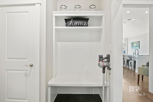 mudroom featuring wood finished floors