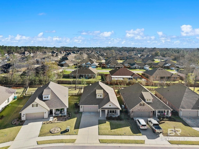 bird's eye view with a residential view