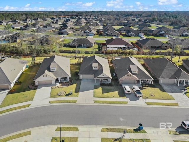 bird's eye view with a residential view