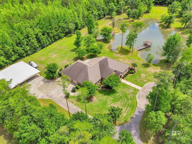 917 Rockaway Creek Rd, Atmore, AL 36502 - birds eye view of property with a water view