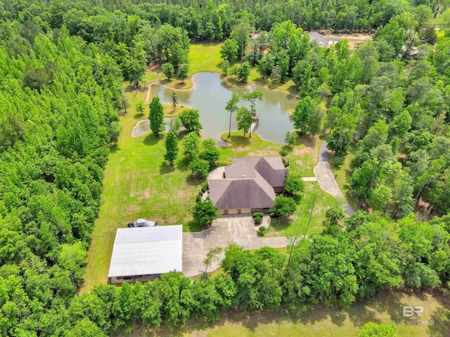 917 Rockaway Creek Rd, Atmore, AL 36502 - bird's eye view featuring a water view and a view of trees