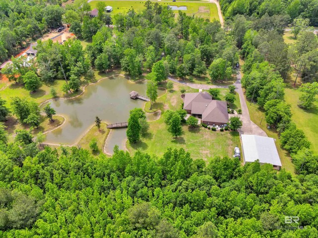 917 Rockaway Creek Rd, Atmore, AL 36502 - birds eye view of property with a water view