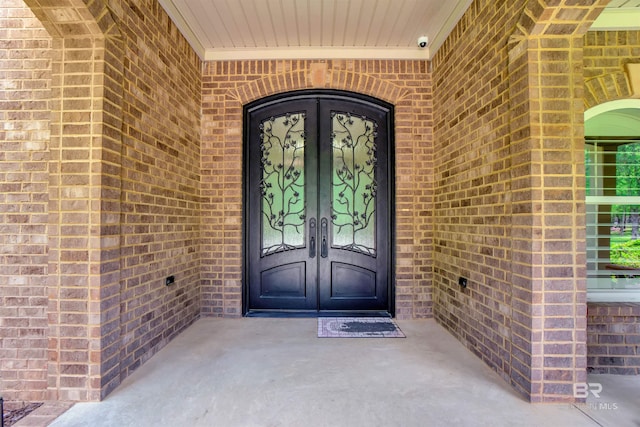 917 Rockaway Creek Rd, Atmore, AL 36502 - entrance to property featuring french doors and brick siding