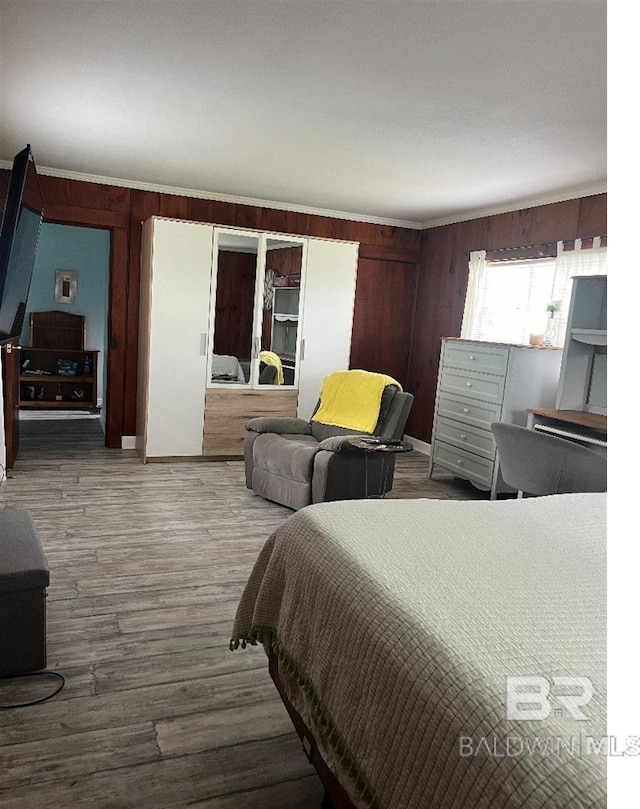 bedroom featuring wood-type flooring